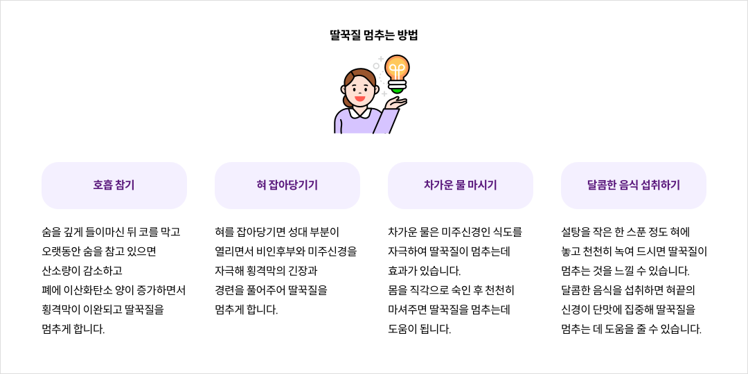 딸꾹질 멈추는 방법