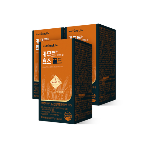 뉴트리원라이프 카무트 브랜드 밀 효소 골드 3박스 3개월분 분말